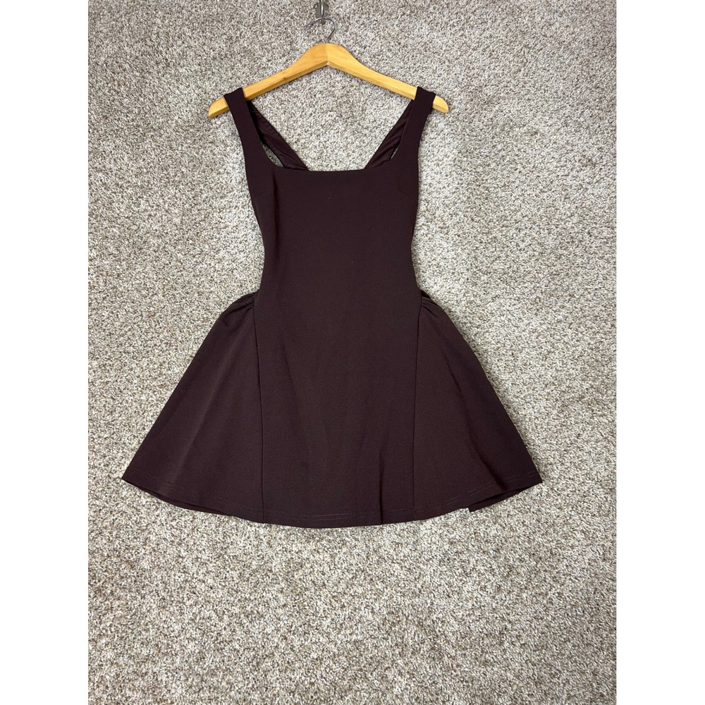 White Fox Boutique Chocolate Brown Lace Up Back Mini Dress Espresso Size S